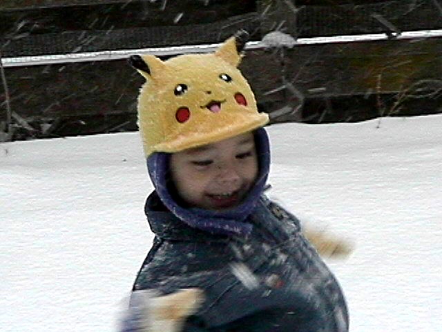 My Nephew Davie playing in the snow.